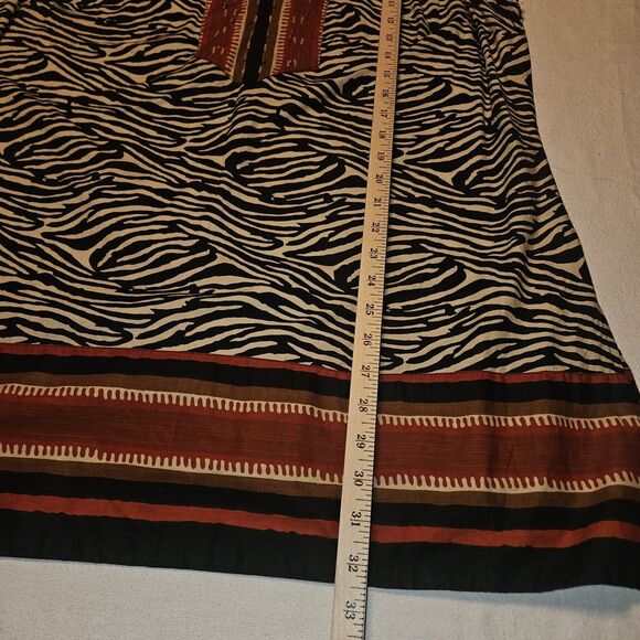 Charter Club Womens 16W Animal Print Tunic Embroidered Beaded Lightweight Cotton - Picture 6 of 8